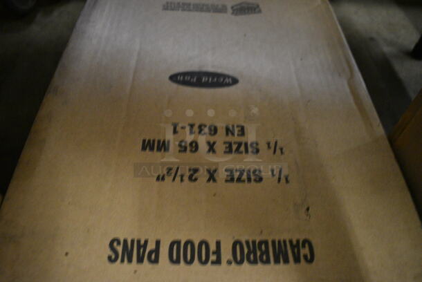 ALL ONE MONEY! Lot of 6 BRAND NEW IN BOX! Cambro Poly Amber Colored Full Size Drop In Bins. 1/1x2.5 - Image 3 of 3
