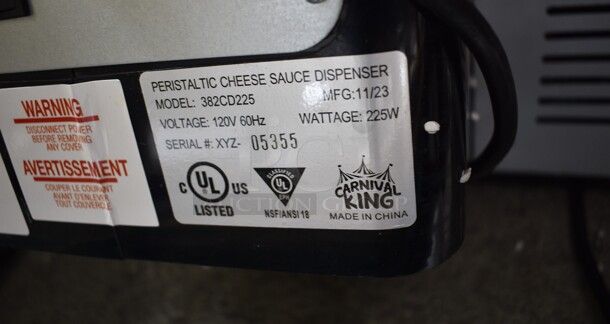 BRAND NEW SCRATCH AND DENT! 2023 Carnival King 382CD225 Metal Commercial Countertop Nacho Cheese Sauce Dispenser. 120 Volts, 1 Phase. Tested and Working! - Image 4 of 4