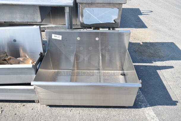 BRAND NEW SCRATCH AND DENT! Stainless Steel 3 Bay Sink. No Legs.  - Image 2 of 7