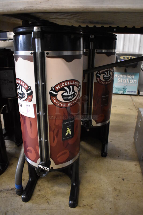 2 Fetco Black Poly Coffee Satellite Dispensers. 10x12x26. 2 Times Your Bid!