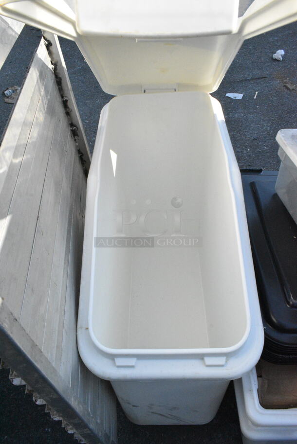 White Poly Ingredient Bin on Commercial Casters.  - Image 2 of 3