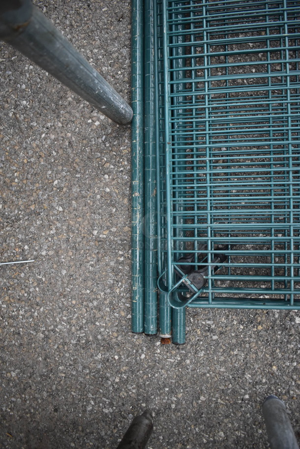 Disassembled Polycoated Rack Shelving Unit In Green With Legs  - Image 4 of 4