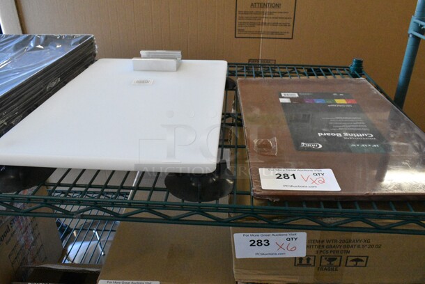 2 BRAND NEW SCRATCH AND DENT! Items Including 40718125B Choice 18" x 12" x 1/2" Brown Polyethylene Cutting Board and Garde 181PORTBASE Portable Mounting Base for Rotary Slicer. 2 Times Your Bid!  - Image 2 of 6