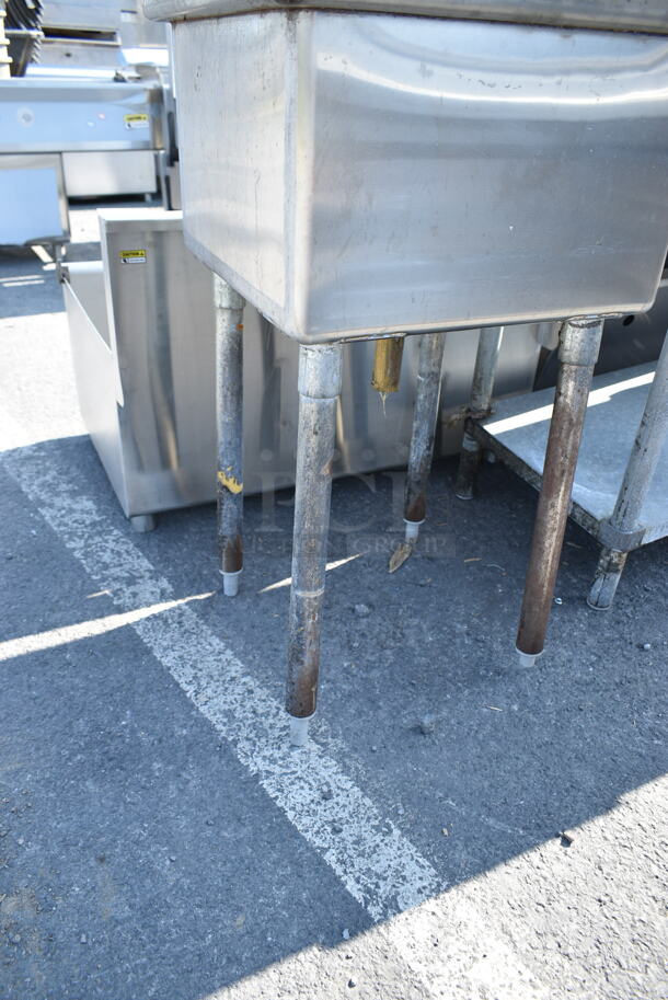 Stainless Steel Single Bay Sink w/ Faucet and Handles.  - Image 2 of 7