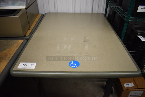Green Dining Height Wheelchair Accessible Table on 4 Black Metal Table Legs. 42x30x30 - Image 2 of 3