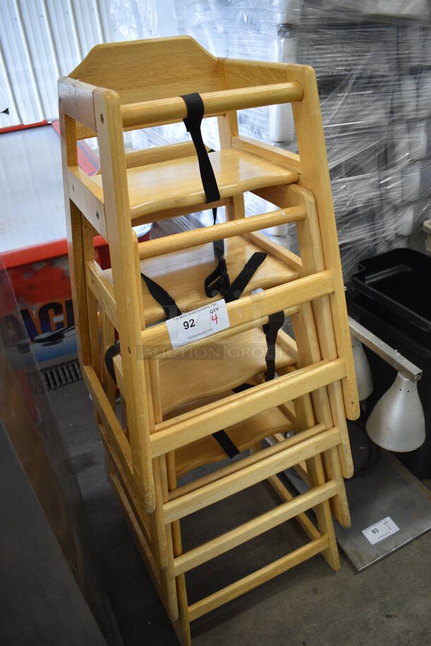 4 Wooden High Chairs. 19x20x30. 4 Times Your Bid! - Image 3 of 4