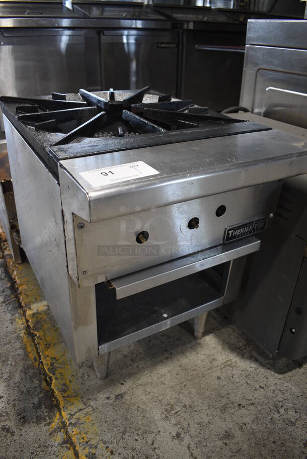 Therma-tek Stainless Steel Commercial Countertop Natural Gas Powered Single Burner Stock Pot Range. 18x26x24 - Image 3 of 5