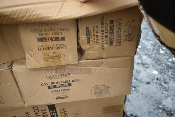 8 Boxes of 4 BRAND NEW SCRATCH AND DENT! Lancaster Table & Seating 164TS1800 18" Cast Iron Table Base Spider. 8 Times Your Bid! May Be Missing Pieces.  - Image 9 of 9