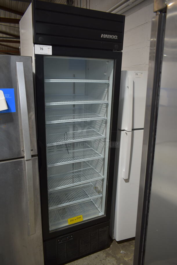 2019 Habco SE18 Metal Commercial Single Door Reach In Cooler Merchandiser w/ Poly Coated Racks. 115 Volts, 1 Phase. Tested and Working!