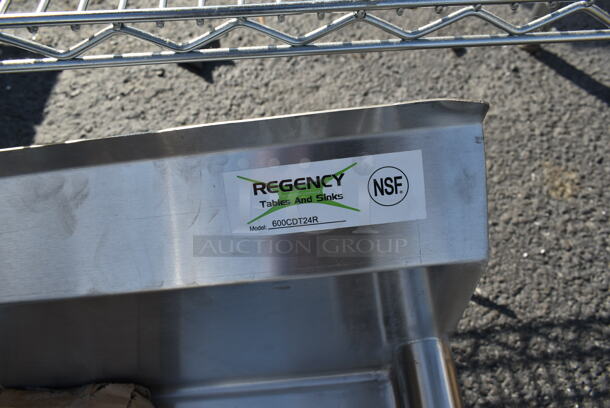 BRAND NEW SCRATCH AND DENT! Regency 600CDT24R Stainless Steel Right Side Clean Side Dishwasher Table. - Image 2 of 4