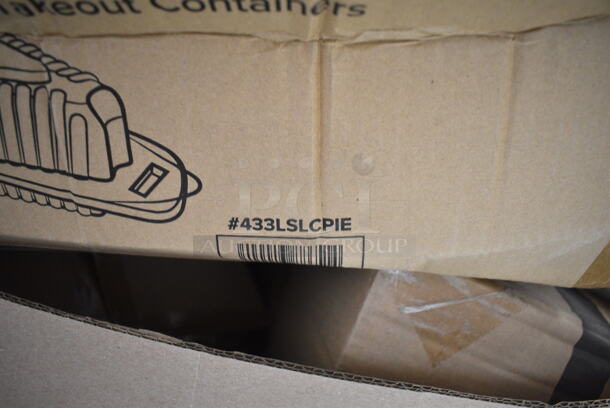 PALLET LOT of 20 BRAND NEW Boxes Including 433LSLCPIE Choice 5" Clear Hinged Slice Container with Low Dome Lid, Noble X Large Gloves, Dart C57PST1 ClearSeal Hinged Lid Plastic Container 6" x 5 13/16" x 3" - 500/Case, 6x6 Sandwich Trays, 127DM32COMBO Choice 32 oz. Ultra Clear Recycled PET Plastic Round Deli Container and Lid Combo - 250/Case, Steelton Utility Wire Shelf Kit, 245CCGR12BL Baker's Lane 12" White Corrugated Grease-Resistant Cake Circle - 100/Case. 20 Times Your Bid!  - Image 3 of 12