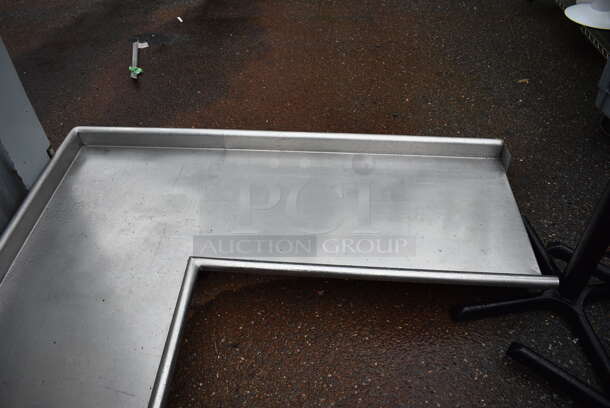Stainless Steel L Shaped Left Side Dishwasher Table. No Legs. 70x75x8 - Image 4 of 5