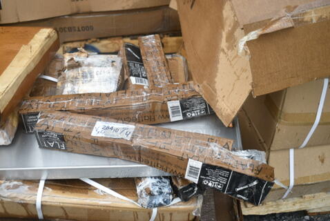 5 BRAND NEW SCRATCH AND DENT! Items Including Flat PX23 Post, Metal Countertop Table Numbers. 5 Times Your Bid! May Be Missing Pieces. 