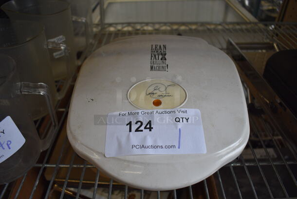 George Foreman Model GR10AWHT White Countertop Lean Mean Grilling Machine. 120 Volts, 1 Phase. 9x10x5 - Image 1 of 5