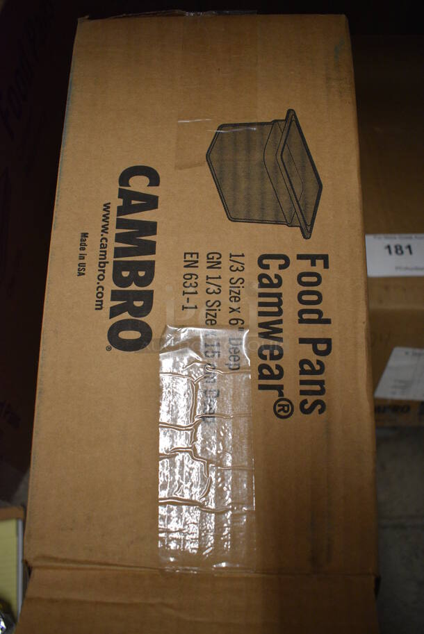 ALL ONE MONEY! Lot of 6 BRAND NEW IN BOX! Cambro Clear Poly 1/3 Size Drop In Bins! 1/3x6 - Image 4 of 4