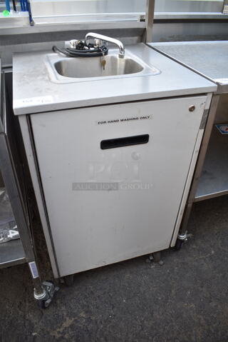 Stainless Steel Commercial Portable Sink on Commercial Casters. 