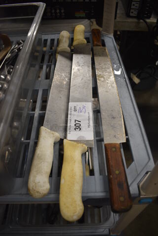 3 Various Metal Dough Cutters w/ 2 Handles. Includes 24.5". 3 Times Your Bid!