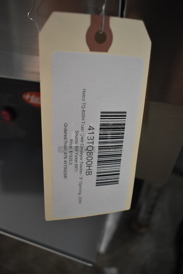 BRAND NEW SCRATCH AND DENT! Hatco TQ-800H Stainless Steel Commercial Countertop Toast Qwik Conveyor Toaster - 3" Opening. 208 Volts, 1 Phase. - Image 5 of 5