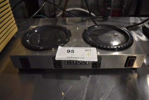 Bunn WX2 Stainless Steel Commercial Countertop 2 Burner Coffee Pot Warmer. 120 Volts, 1 Phase. 14x7x2.5. Tested and Working!
