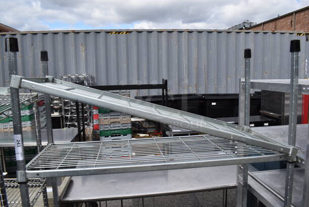 Gray Finish 4 Tier Wire Shelving Unit. BUYER MUST DISMANTLE. PCI CANNOT DISMANTLE FOR SHIPPING. PLEASE CONSIDER FREIGHT CHARGES. 48x18x72 - Image 2 of 4