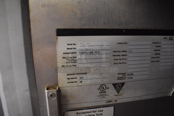 Norlake Commercial Stainless Steel 3 Solid Door Cooler With Polycoated Shelves. One Door Needs 
To Be Re-Attached. 115-230V.  - Image 7 of 7