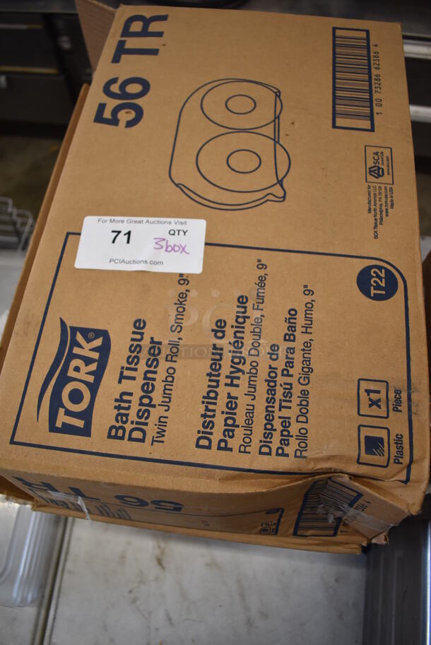3 BRAND NEW IN BOX! Tork 56 TR Gray Poly Wall Mount Toilet Paper Dispensers. 19x5x11. 3 Times Your Bid! - Image 4 of 8