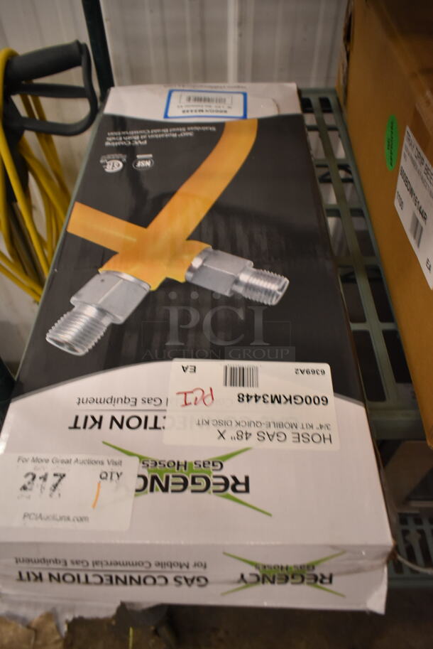 BRAND NEW SCRATCH AND DENT! Regency 600GKM3448 48" Mobile Gas Connector Hose Kit with 2 Elbows, Full Port Valve, Restraining Device, and Quick Disconnect - 3/4" - Image 2 of 3