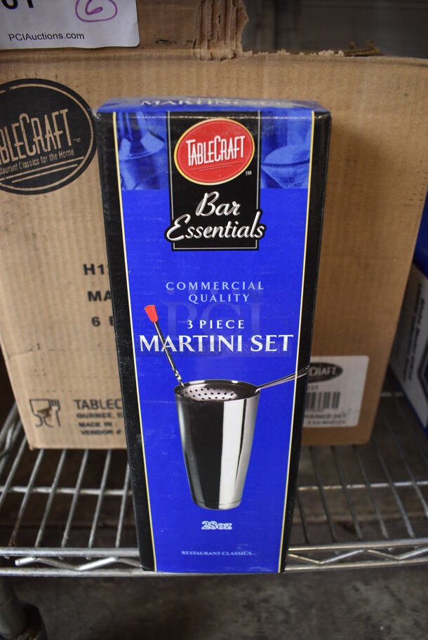 6 BRAND NEW IN BOX! Tablecraft Stainless Steel 3 Piece Martini Sets. 6 Times Your Bid! - Image 1 of 3