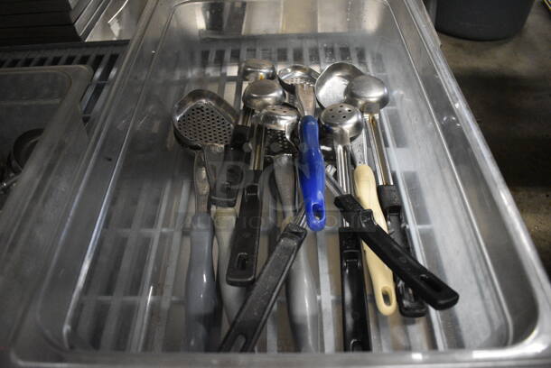 ALL ONE MONEY! Lot of Various Metal Spoodles in Clear Poly Bin! 13x21x6 - Image 1 of 4