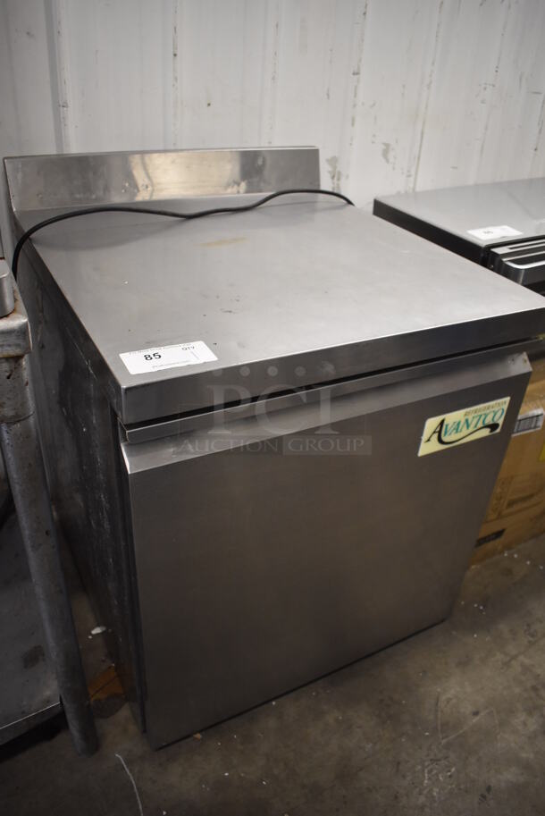 Avantco 178SSWT27RHC Stainless Steel Commercial Single Door Work Top Cooler w/ Back Splash. Comes w/ Commercial Casters. 115 Volts, 1 Phase. 27x30x35. Tested and Powers On But Does Not Get Cold - Image 2 of 6