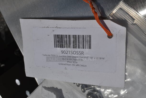 BRAND NEW SCRATCH AND DENT! Turbo Air 902TSOS5R Stainless Steel Double Overshelf - 60" x 12 13/16" - Image 2 of 4