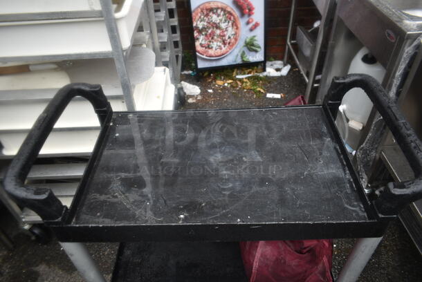 Black Poly 3 Tier Cart w/ Contents on Commercial Casters. - Image 2 of 4