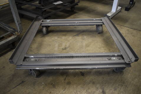 4 Gray Metal Dolly on Commercial Casters. 24x25x6.5. 4 Times Your Bid!