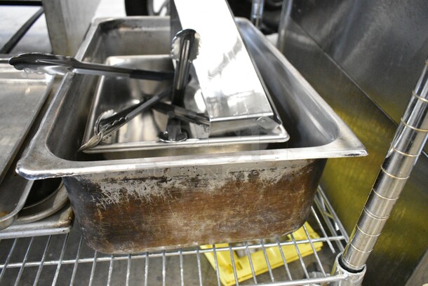 ALL ONE MONEY! Lot of Various Items Including Stainless Steel Drop In Bins and Tongs.  - Image 6 of 7