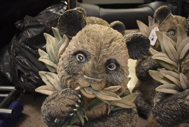 4 Panda Statues Eating Bamboo Stalks. 4 Times Your Bid! - Image 6 of 7