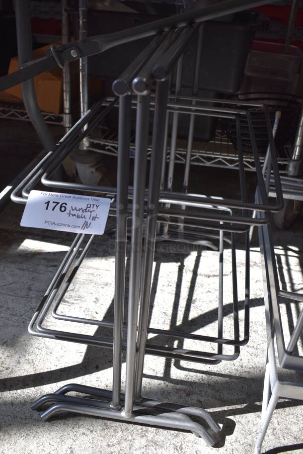 ALL ONE MONEY! Lot of Items Under Table Including 11 Various Metal Stands. Includes 8x24x3.5, 13x22x22, 9x15x18 - Image 7 of 7