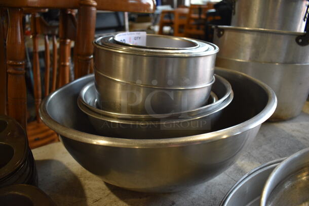 ALL ONE MONEY! Lot of 10 Various Metal Bowls. Includes 6x6x4 - Image 4 of 4