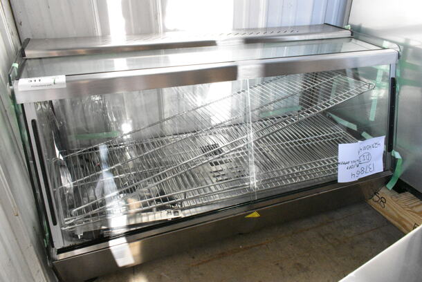 BRAND NEW SCRATCH AND DENT! ServIt 423HDM48SA 48" Self / Full Service 3 Shelf Countertop Heated Display Case with Sliding Doors. 120 Volts, 1 Phase. Tested and Working! - Image 3 of 7