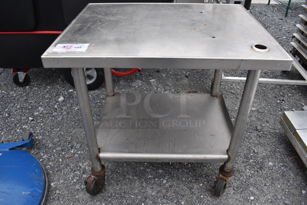 Stainless Steel Equipment Stand w/ Under Shelf on Commercial Casters. 29x23x28