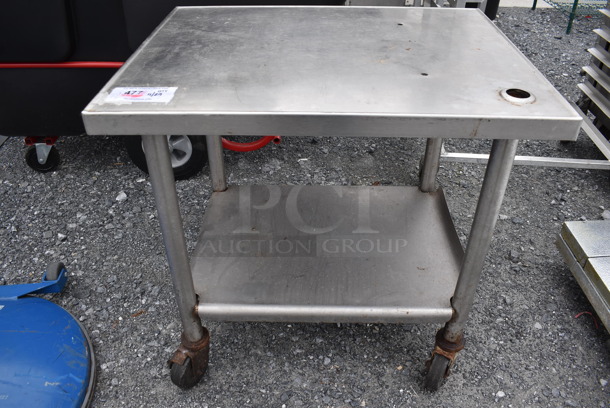 Stainless Steel Equipment Stand w/ Under Shelf on Commercial Casters. 29x23x28 - Image 1 of 3