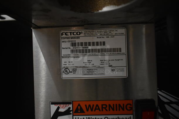 Fetco CBS-2121 Stainless Steel Commercial Countertop Coffee Machine. 120 Volts, 1 Phase.  - Image 4 of 4