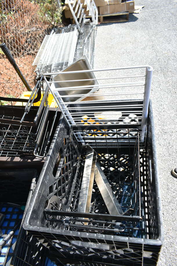 ALL ONE MONEY! Lot of Various Items Including Yellow Mop Bucket, Brown Slim Jim Trash Can, Baskets and Milk Crates - Image 6 of 12