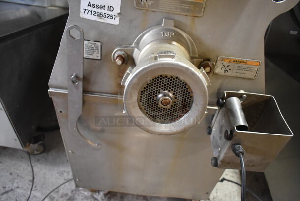 Hobart MG2032 Metal Commercial Floor Style Electric Powered Meat Mixer Grinder w/ Foot Pedal on Commercial Casters. 208 Volts, 3 Phase. Tested and Working! - Image 3 of 8