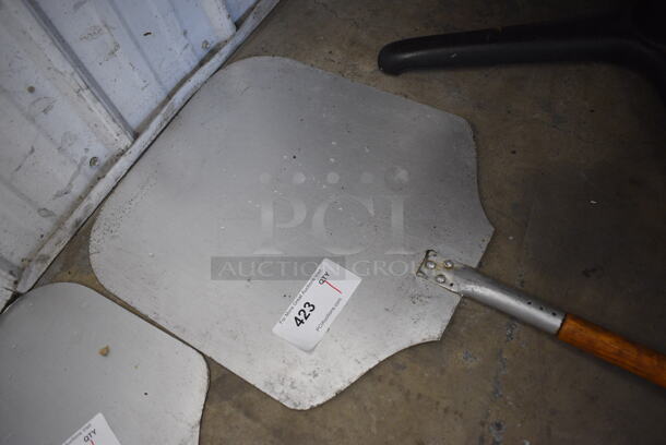 Metal Pizza Peel w/ Wooden Handle. 16x39x1 - Image 2 of 3