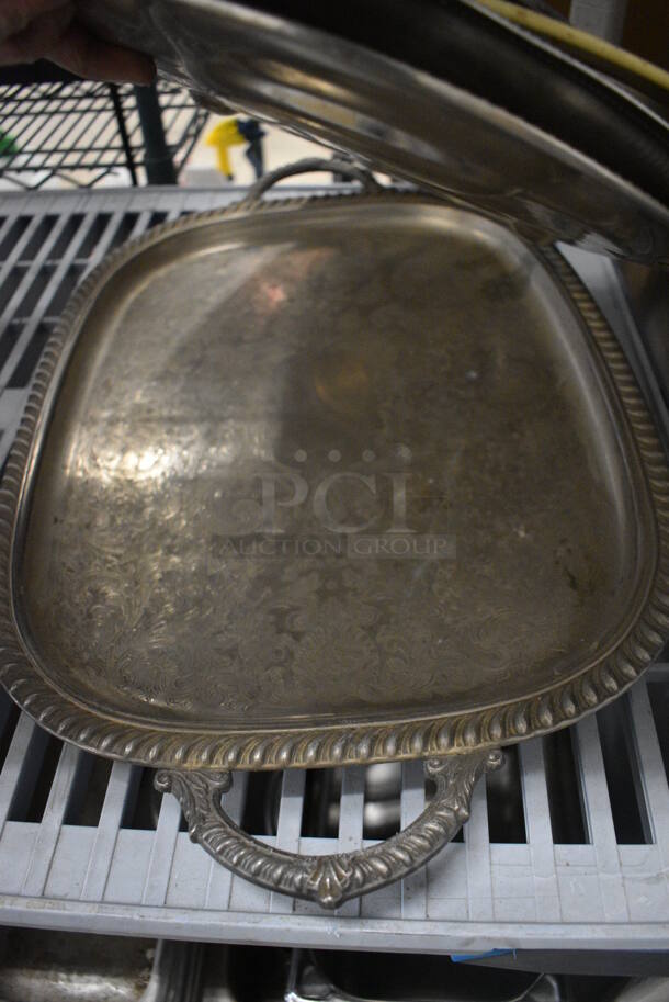 ALL ONE MONEY! Lot of 6 Various Serving Trays! Includes 15x15x0.5 - Image 7 of 7