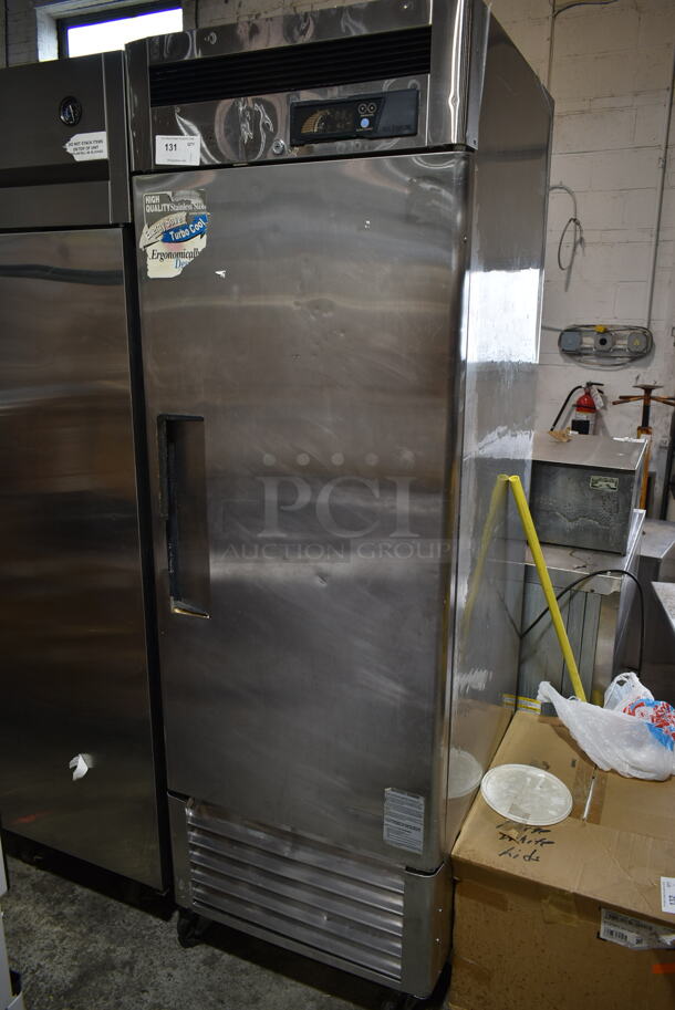 Turbo Air MSF-23NM Stainless Steel Commercial Single Door Reach In Freezer w/ Poly Coated Racks on Commercial Casters. 115 Volts, 1 Phase. Tested and Does Not Power On