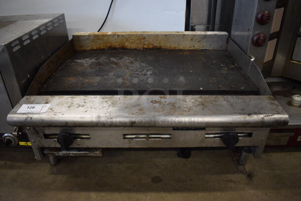Economy Stainless Steel Commercial Countertop Natural Gas Powered Flat Top Griddle. 36x30x18