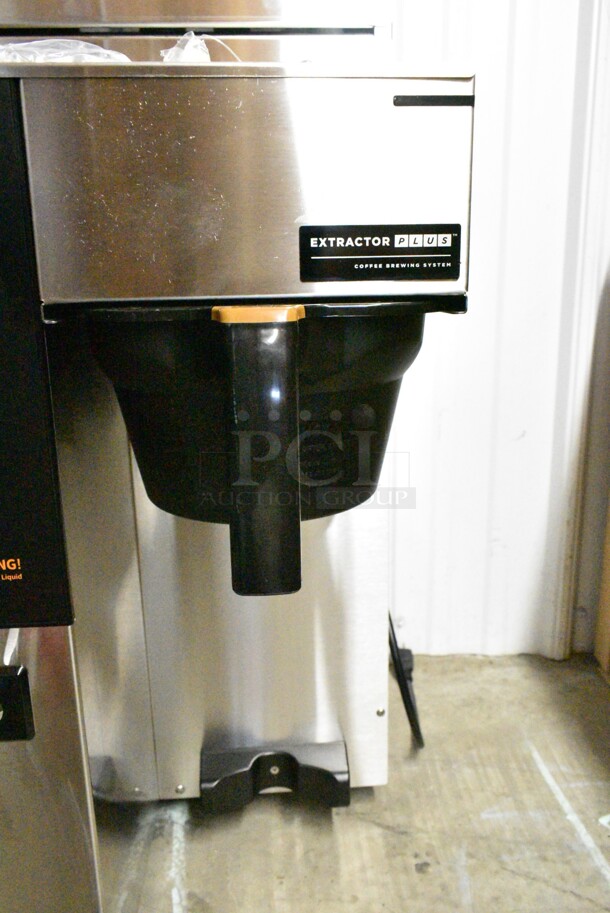 BRAND NEW SCRATCH AND DENT! Fetco CBS-1231 Stainless Steel Plus Series Single Automatic Digital Coffee Brewer With Plastic Brew Basket and Hot Water Dispenser. 120 Volts, 1 Phase.  - Image 6 of 10