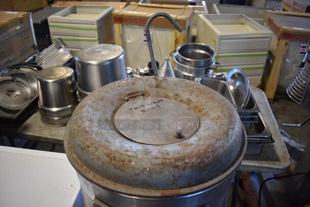 Univex G Stainless Steel Commercial Electric Powered Potato Peeler. Missing Leg. 16x21x55. Tested and Working! - Image 3 of 7