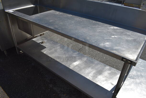 Stainless Steel Commercial Single Bay Sink w/ Under Shelf, Left Side Splash Guard and Back Splash. 84x30x44. Bay 20x20x14 - Image 3 of 4